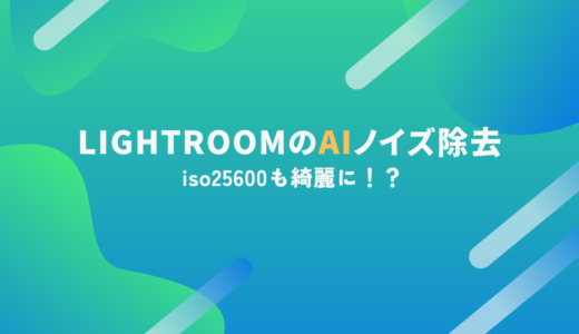 【作例有】iso25600も綺麗に？Lightroomの新機能、AIを活用したノイズ除去の使い方